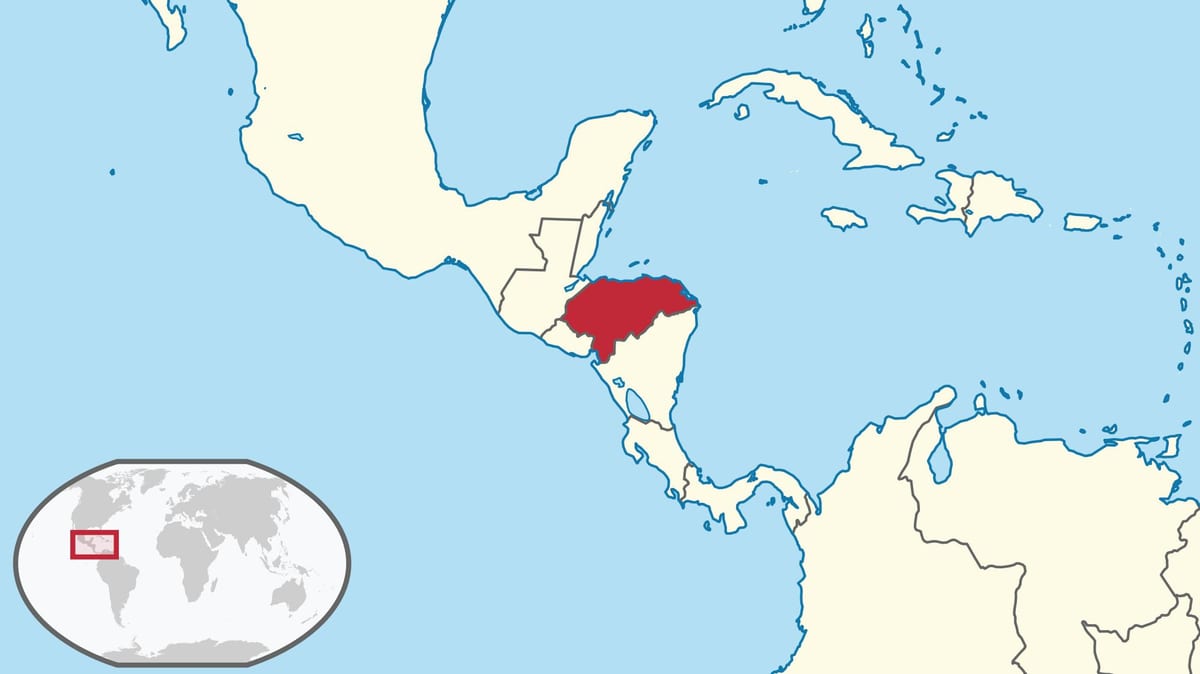 harta e Honduras kontinent