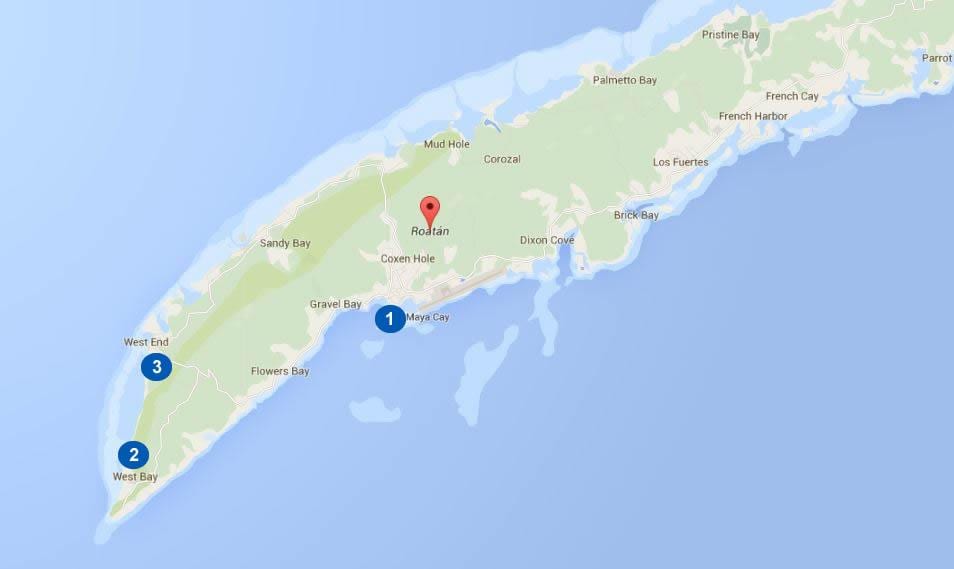 harta e Honduras dhe roatan