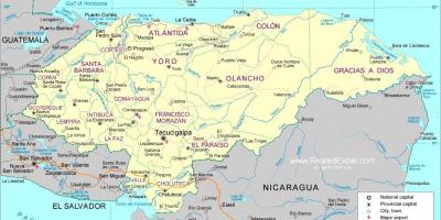 Harta e politike harta e Honduras