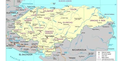 Aeroportet në Honduras hartë