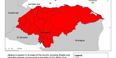 Harta e Honduras malaria