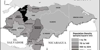 Harta e Honduras popullsisë