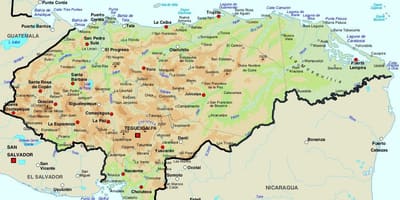 Harta e Honduras dhe vendet fqinje